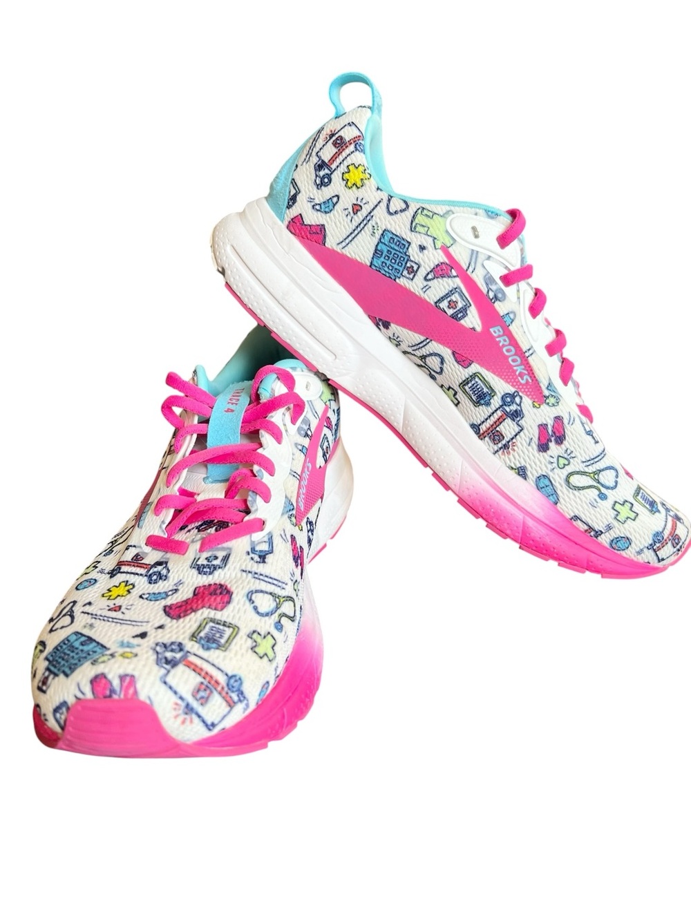 Brooks Women's Trace 4 Hero Medical Nurse Running Shoes Special Edition - Picture 10 of 13